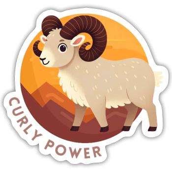Pouvoir bouclé du Bélier - Sticker taille S (10 x 10 cm) - blanc mat - Devant