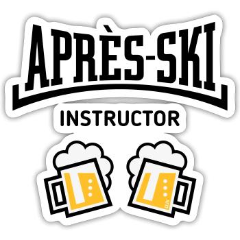 Après-Ski Instructor (Bier Apres Ski Konkav POS3C) - Sticker Größe S (10 x 10 cm) - Mattweiß - Vorne