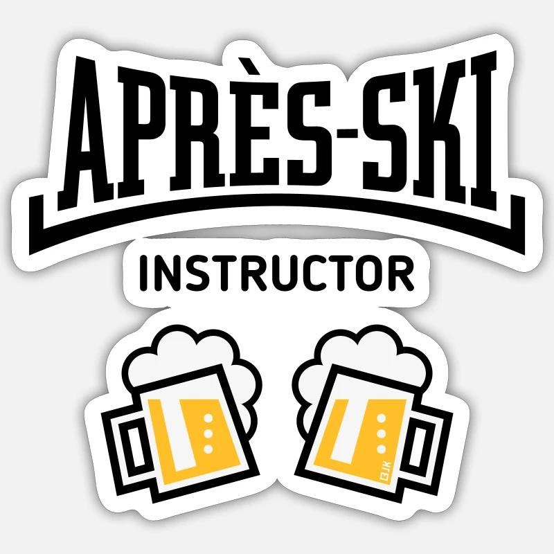 Après-Ski Instructor (Bier Apres Ski Konkav POS3C) Sticker Größe S (10 x 10 cm)