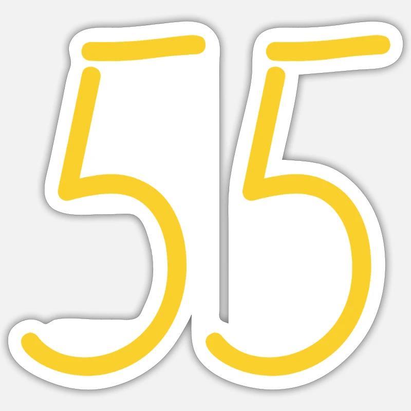 55 - Sticker Größe S (10 x 10 cm) - Mattweiß