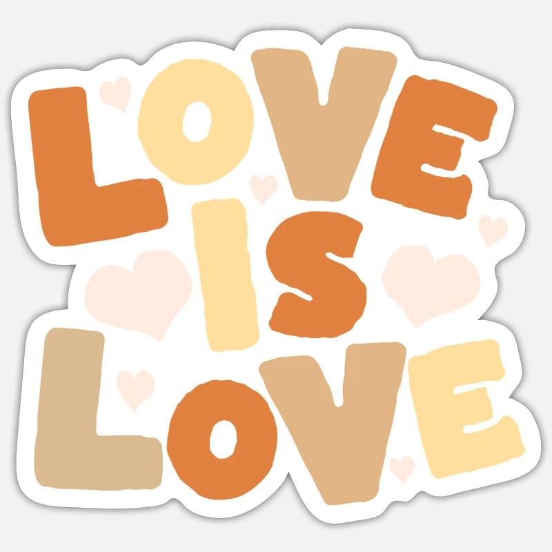 L’amour, c’est l’amour Lettres pastel - Sticker taille S (10 x 10 cm) - blanc mat