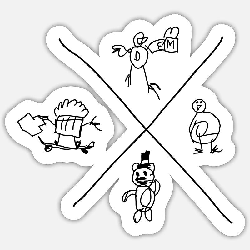 Doodle Core - Sticker size S (10 x 10 cm) - white matte