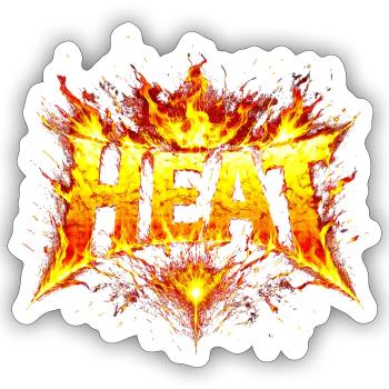 Feurige HEAT-Typografie - Sticker Größe S (10 x 10 cm) - Mattweiß - Vorne