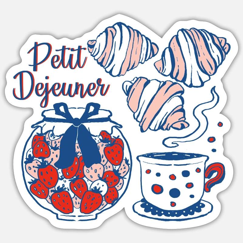 Petit Déjeuner Conception du petit-déjeuner - Sticker taille S (10 x 10 cm) - blanc mat