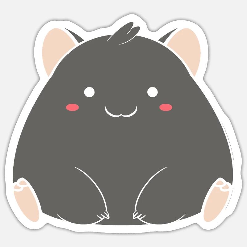 wombat - Sticker taille S (10 x 10 cm) - blanc mat
