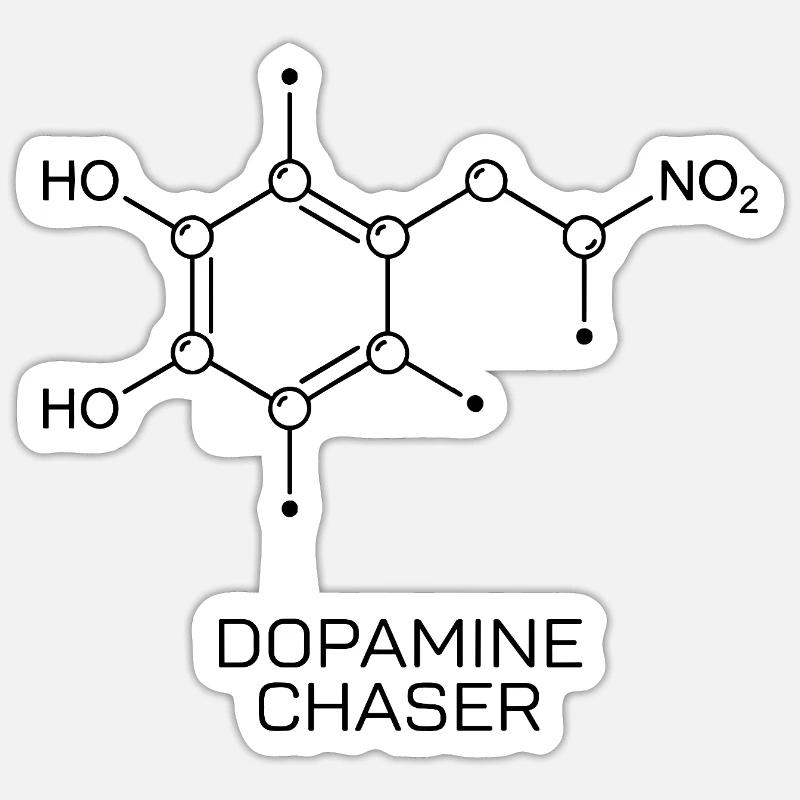 Dopamine Chaser Molecule - Sticker size S (10 x 10 cm) - white matte