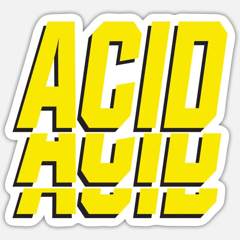 ACIDE - Sticker taille S (10 x 10 cm) - blanc mat