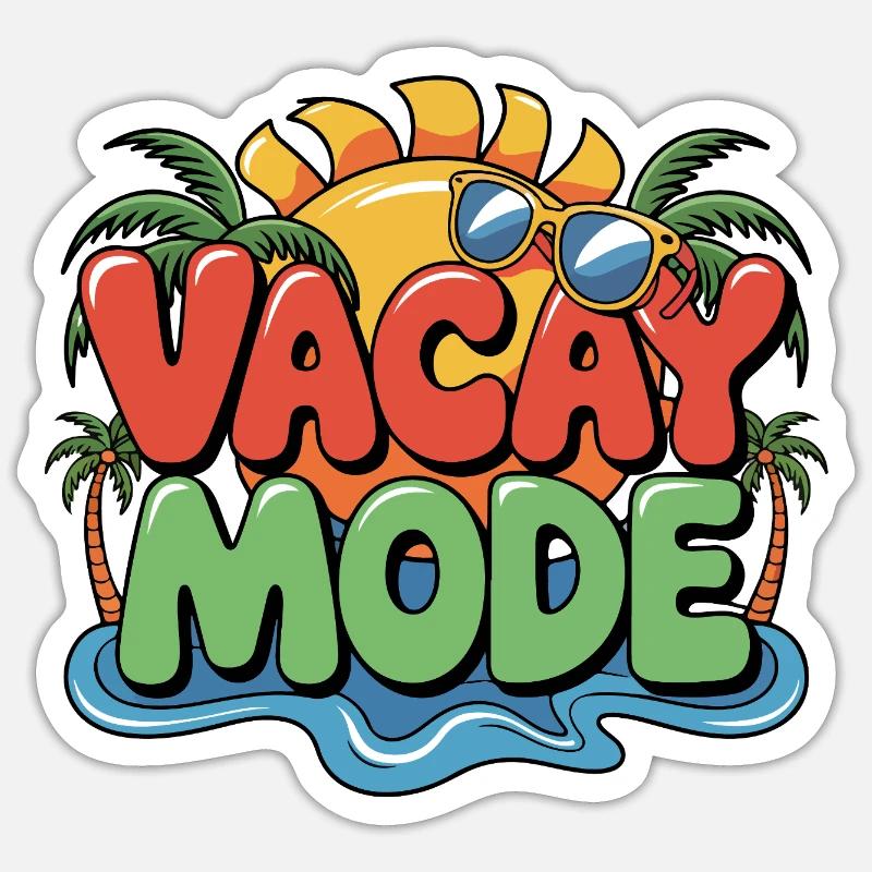 Vacay Mode  - Sticker Größe S (10 x 10 cm) - Mattweiß