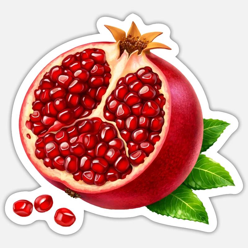 Half Pomegranate Realistic Sticker size S (10 x 10 cm)