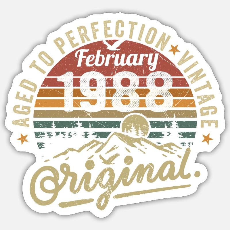 Février 1988 - Sticker taille S (10 x 10 cm) - blanc mat