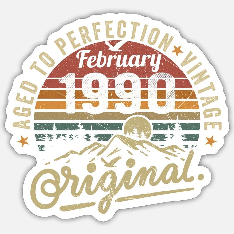 Februar 1990 - Sticker Größe S (10 x 10 cm) - Mattweiß