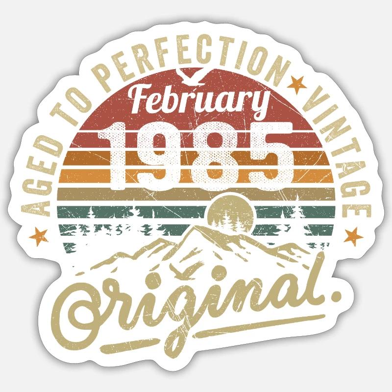 Février 1985 - Sticker taille S (10 x 10 cm) - blanc mat
