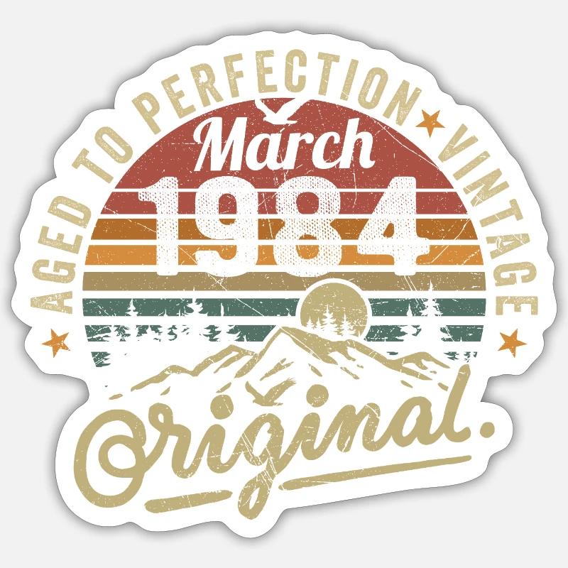 Mars 1984 - Sticker taille S (10 x 10 cm) - blanc mat