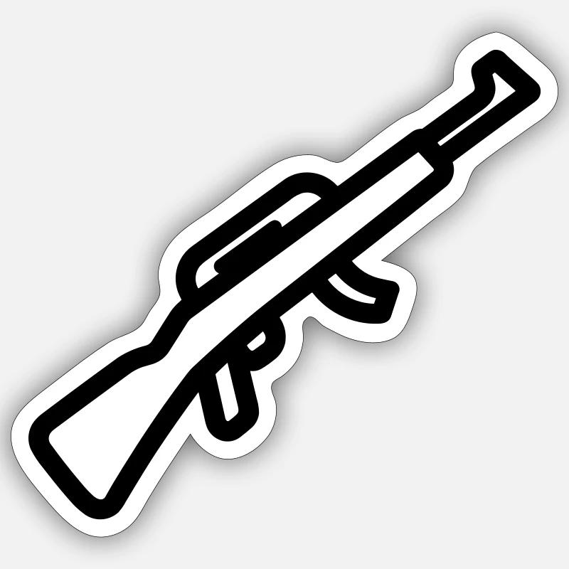 Submachine gun Sticker size S (10 x 10 cm)