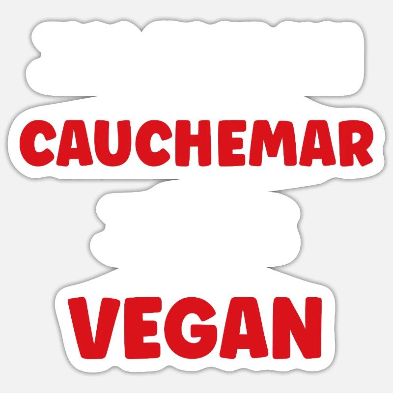 Vegan - Sticker taille S (10 x 10 cm) - blanc mat