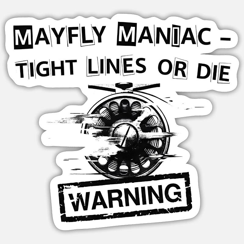 Mayfly Maniac Kampflinien Abschlag - Sticker Größe S (10 x 10 cm) - Mattweiß