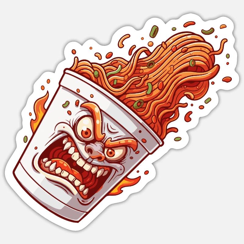 Flammender Becher Wutanfall - Sticker Größe S (10 x 10 cm) - Mattweiß