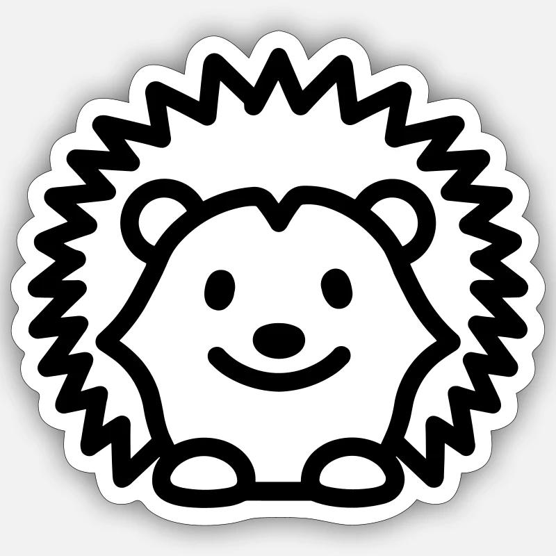 Igel - Sticker Größe S (10 x 10 cm) - Mattweiß