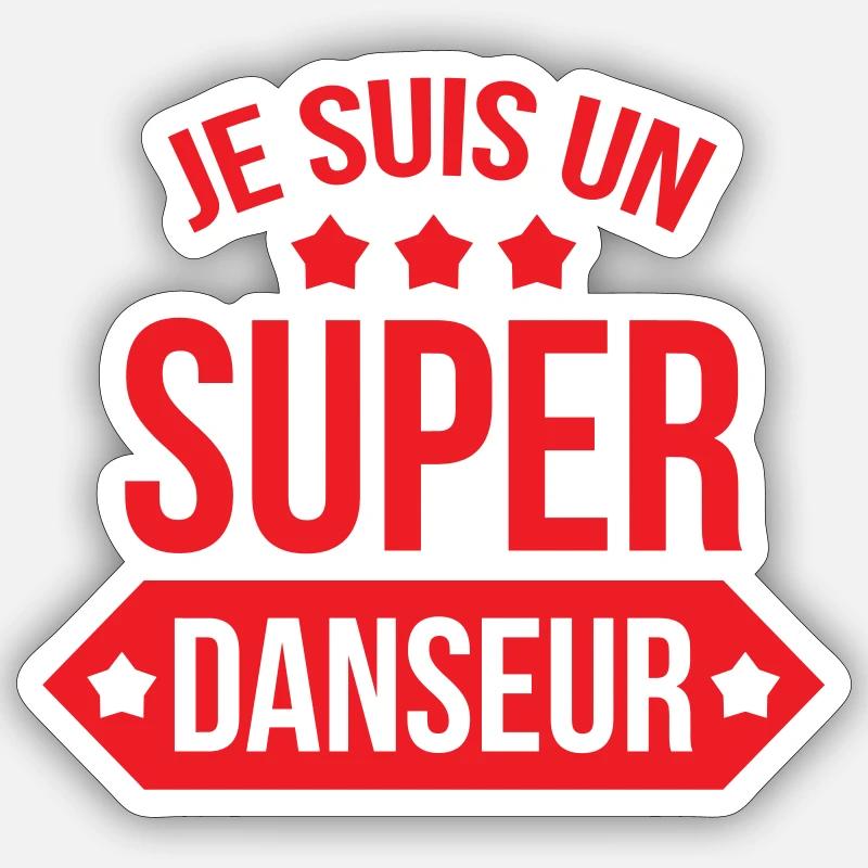 Je suis un super danseur - Sticker taille S (10 x 10 cm) - blanc mat