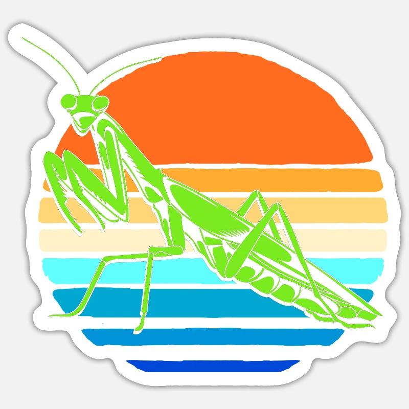 Gottesanbeter Gottesanbeterin Mantis - Sticker Größe S (10 x 10 cm) - Mattweiß