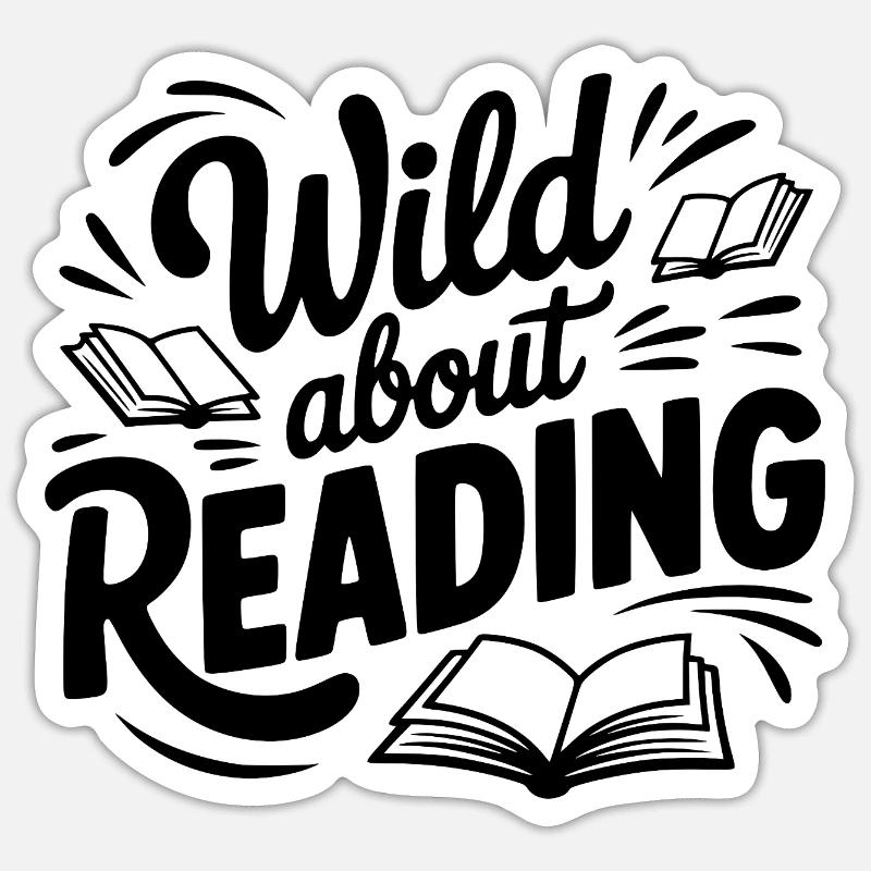 Passionné de lecture - Sticker taille S (10 x 10 cm) - blanc mat