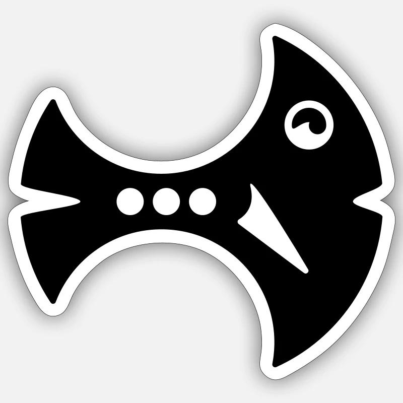 Sickle Fish Illustration Fantasy Fish Sticker size S (10 x 10 cm)