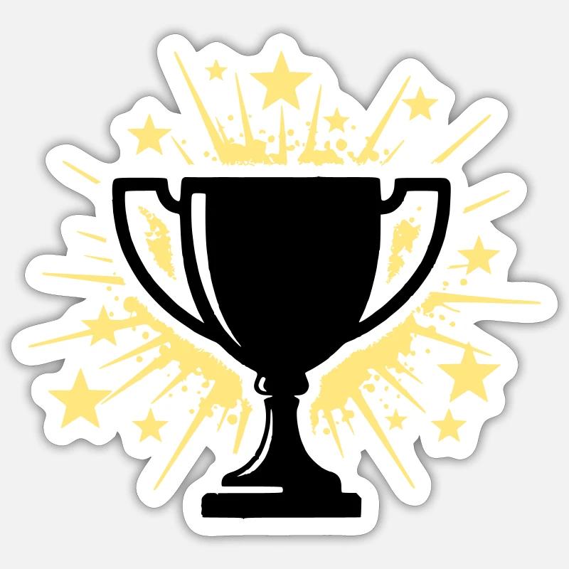 Pokal Sieger Trophäe Sterne Sticker Größe S (10 x 10 cm)