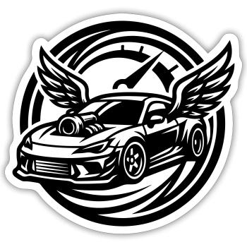 Auto Tuning Tacho - Sticker Größe S (10 x 10 cm) - Mattweiß - Vorne