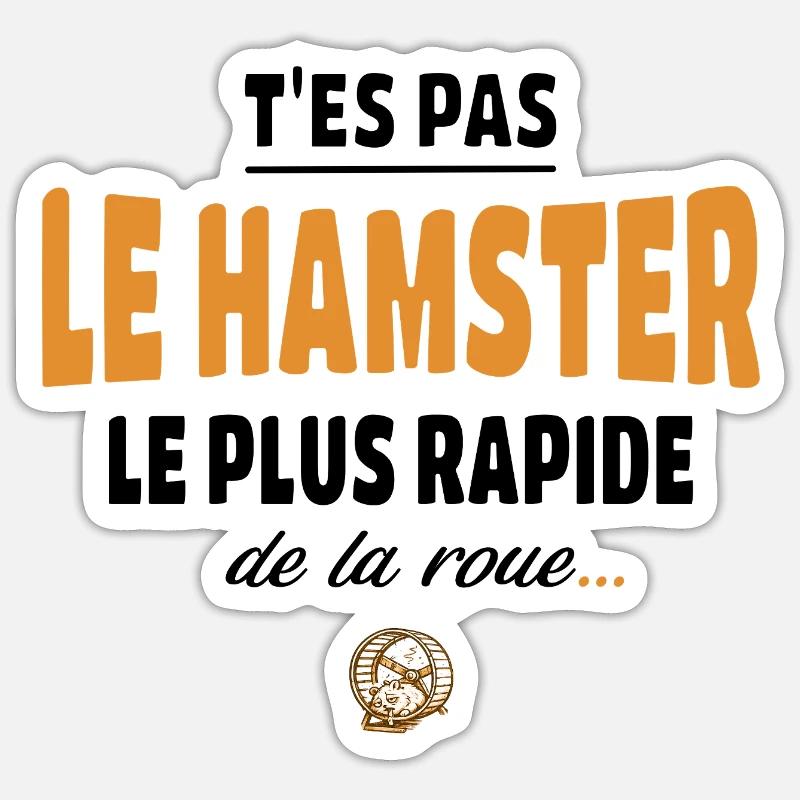 T’es pas le hamster le plus rapide de la roue Sticker taille S (10 x 10 cm)