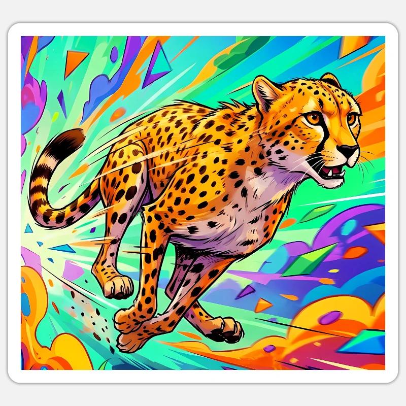 Gepard - Sticker Größe S (10 x 10 cm) - Mattweiß