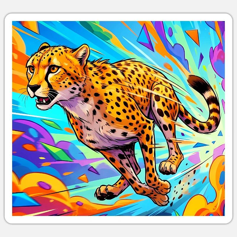 cheetah - Sticker size S (10 x 10 cm) - white matte