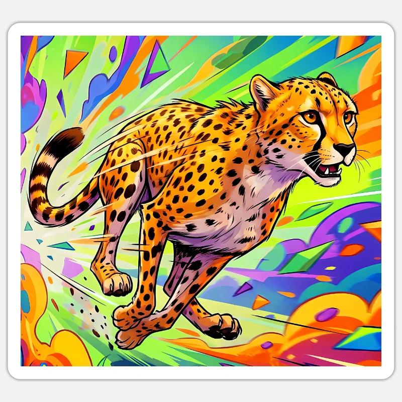 cheetah - Sticker size S (10 x 10 cm) - white matte