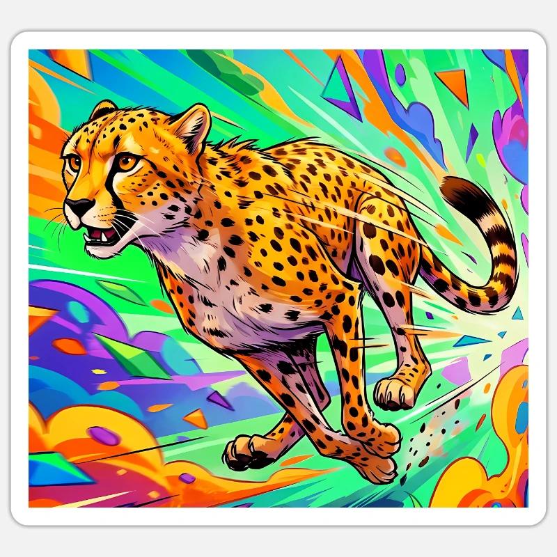Gepard - Sticker Größe S (10 x 10 cm) - Mattweiß