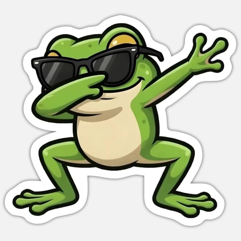 Grenouille à tamponner - Sticker taille S (10 x 10 cm) - blanc mat