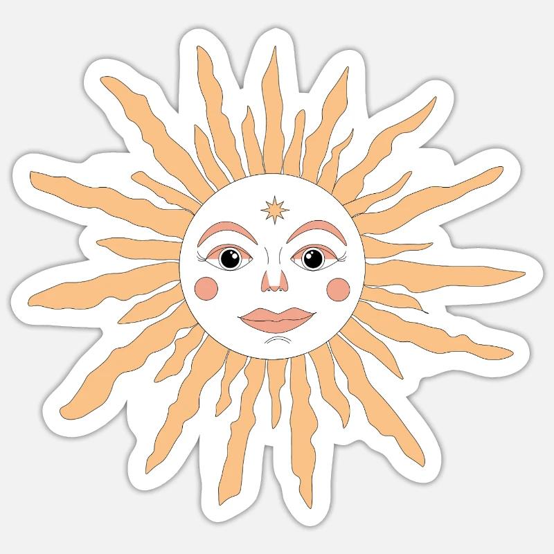 Soleil Céleste - Sticker taille S (10 x 10 cm) - blanc mat