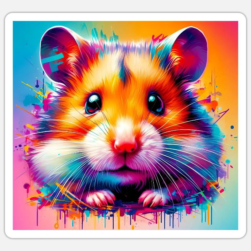 hamster - Sticker size S (10 x 10 cm) - white matte