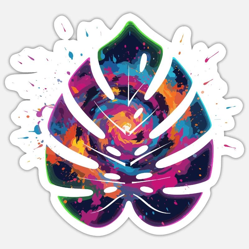 Conception de la feuille d’explosion de couleur Sticker taille S (10 x 10 cm)
