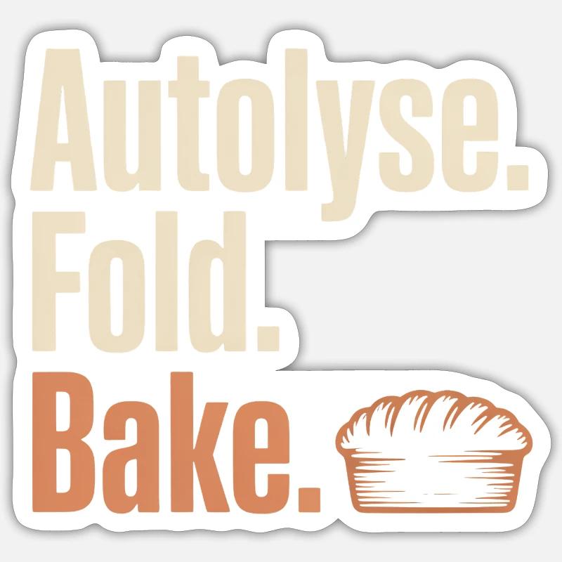 Autolyse Fold Bake Pie Typografie Sticker Größe S (10 x 10 cm)