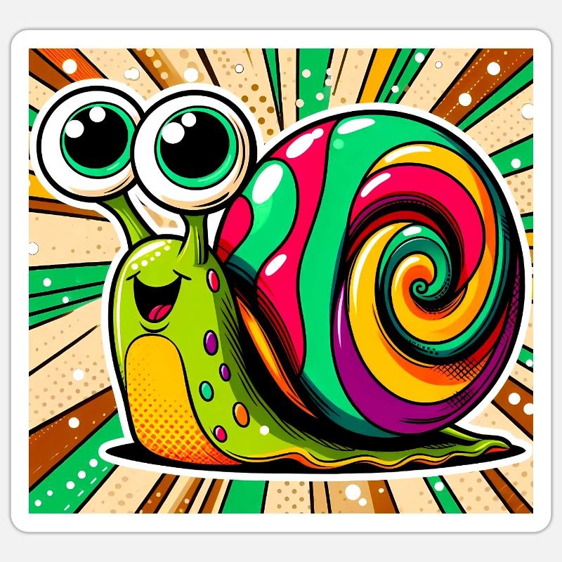 Escargot - Sticker taille S (10 x 10 cm) - blanc mat