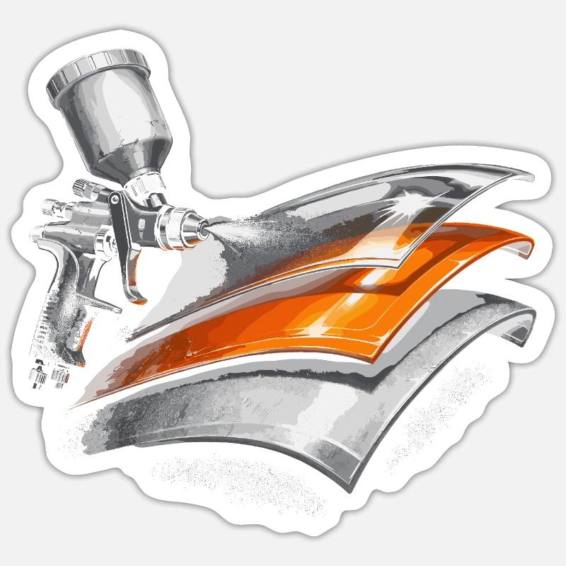 Vehicle Painter Car Painter Painter - Sticker size S (10 x 10 cm) - white matte