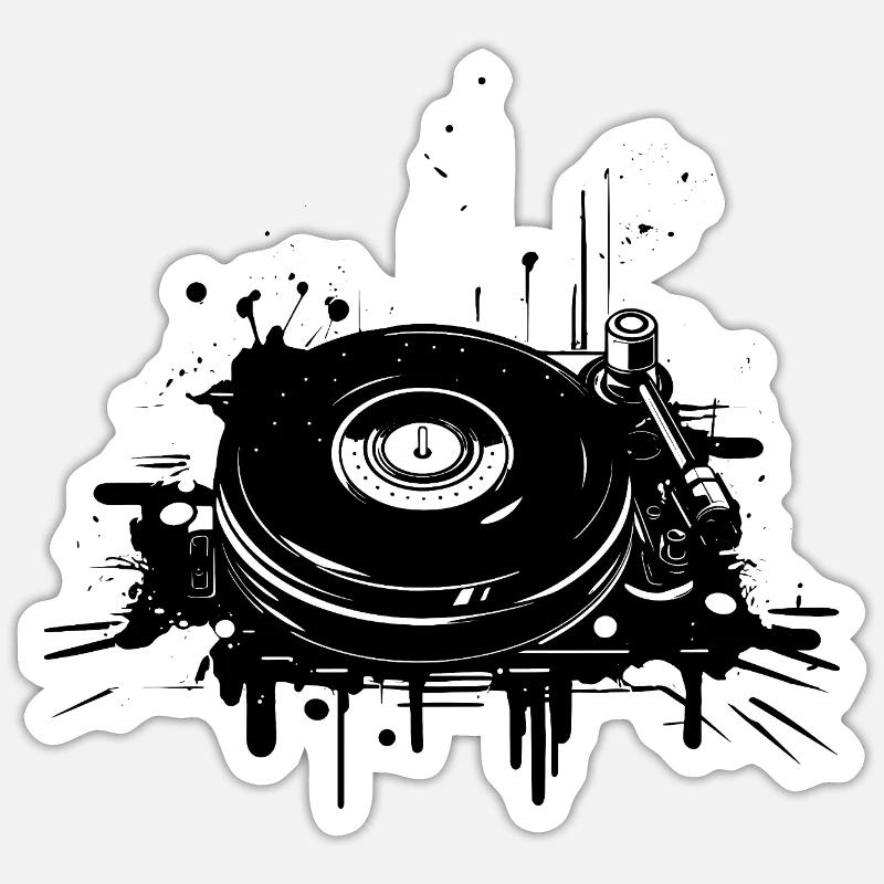 Disque vinyle DJ Sticker taille S (10 x 10 cm)