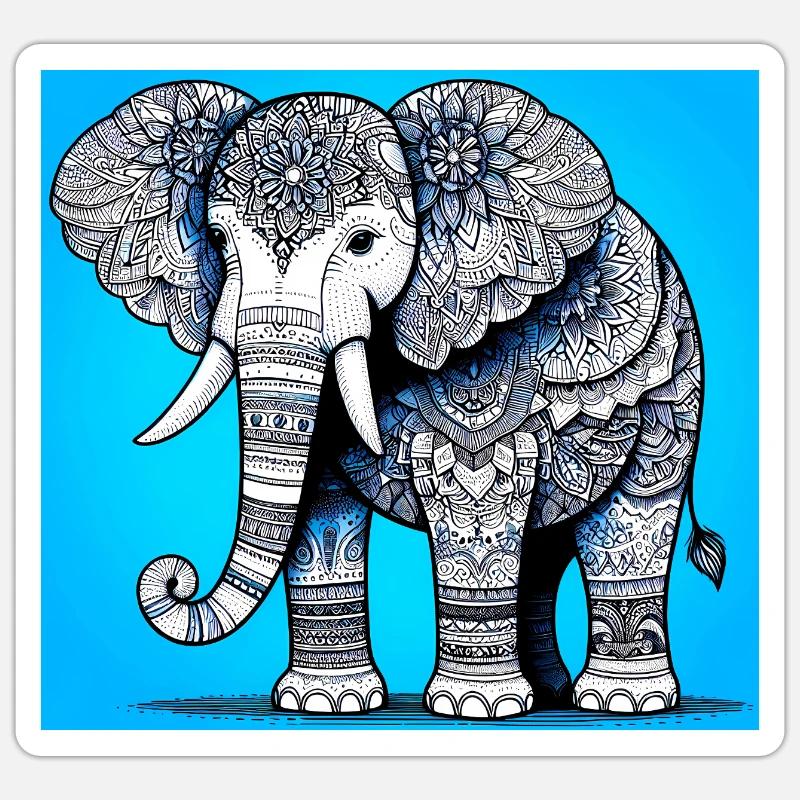elephant - Sticker size S (10 x 10 cm) - white matte