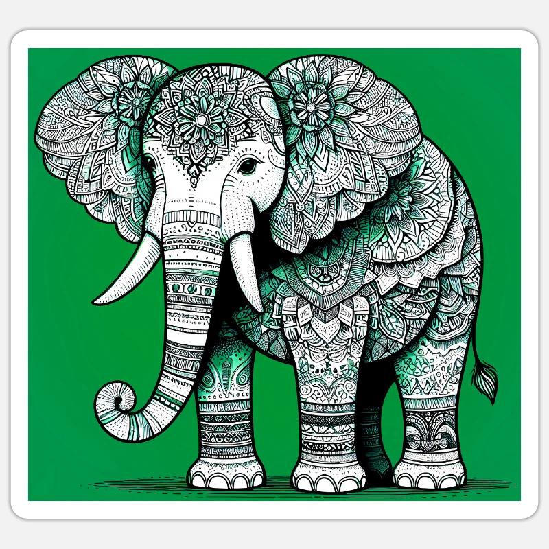 elephant - Sticker size S (10 x 10 cm) - white matte