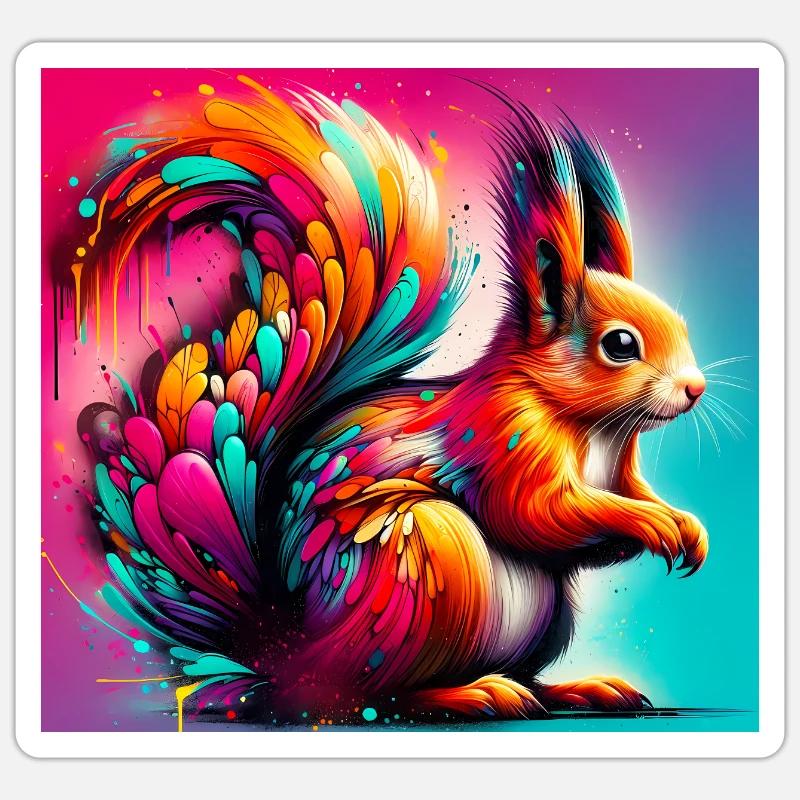Eichhörnchen Sticker Größe S (10 x 10 cm)