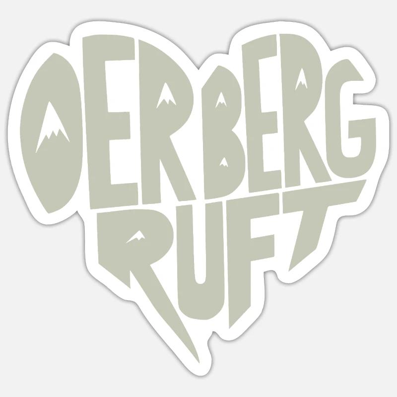Der Berg ruft Herzdesign Sticker Größe S (10 x 10 cm)