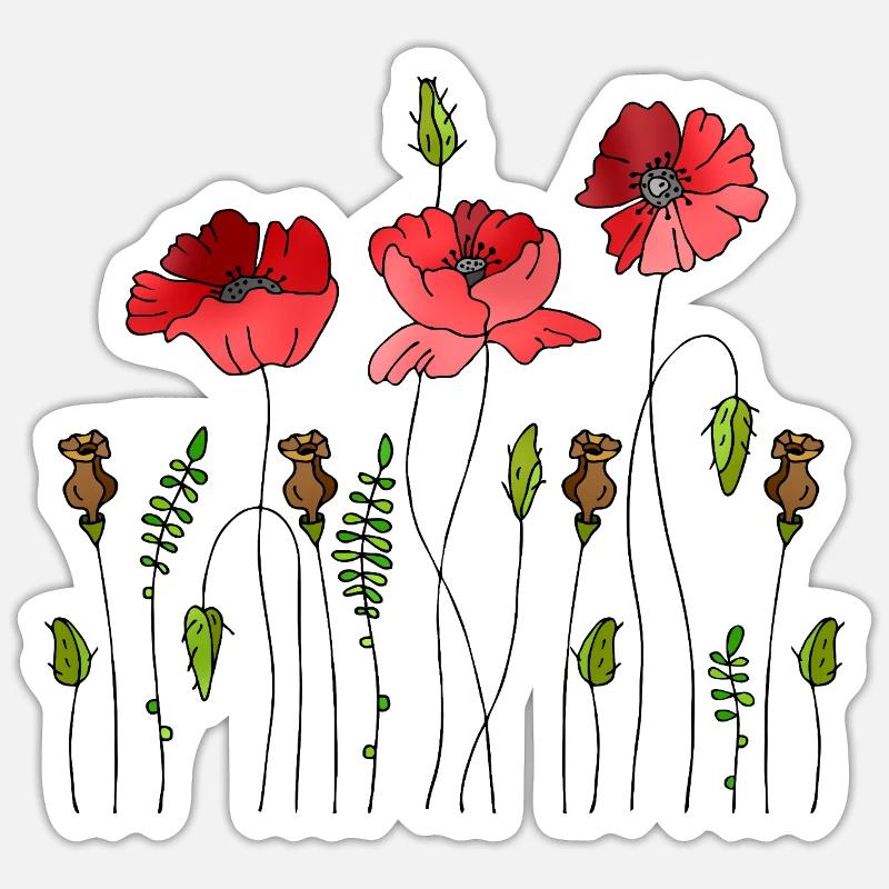 Flowers - Sticker size S (10 x 10 cm) - white matte