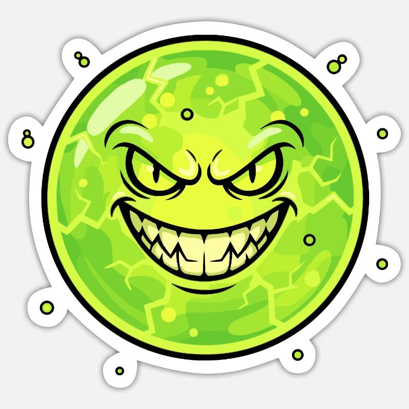 Grim Moon with Grin - Sticker size S (10 x 10 cm) - white matte