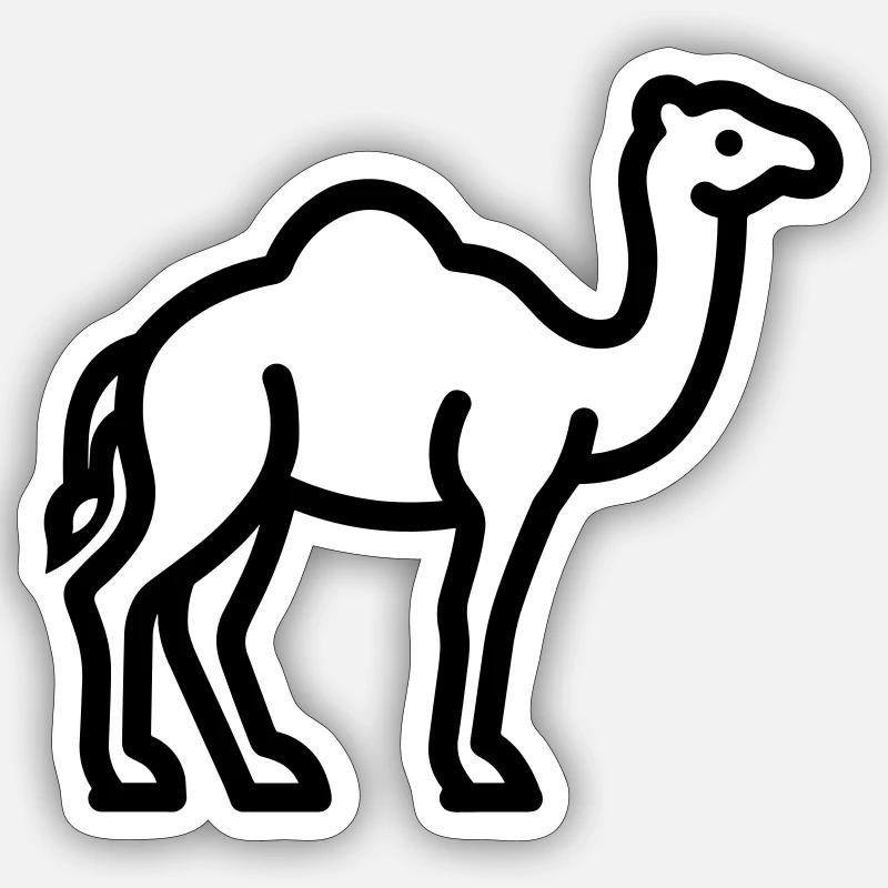 camel - Sticker size S (10 x 10 cm) - white matte