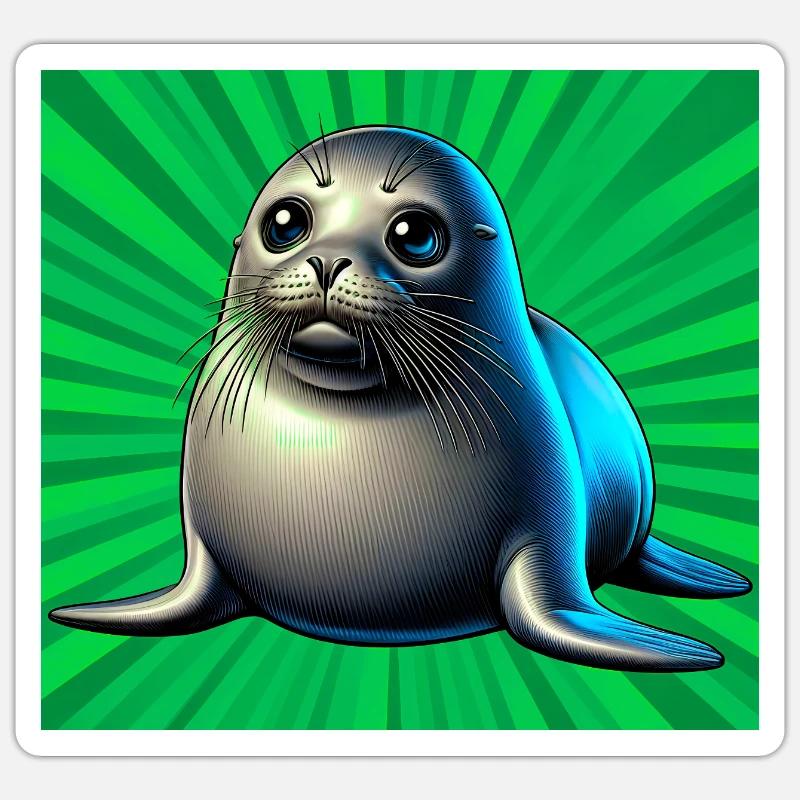 seal - Sticker size S (10 x 10 cm) - white matte