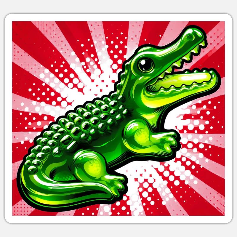 crocodile - Sticker taille S (10 x 10 cm) - blanc mat
